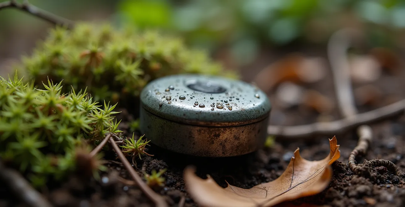 Capteur sismique installé en milieu forestier pour la détection de vibrations