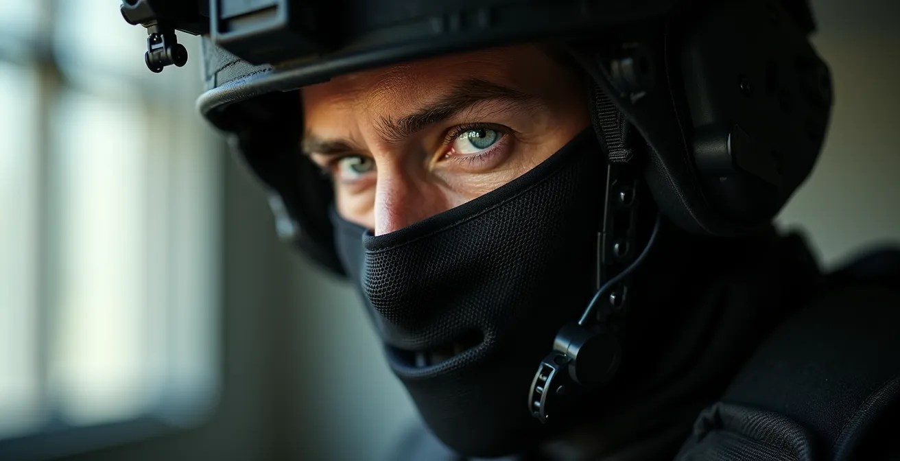 Exercice d'entraînement militaire avec force adverse simulant une embuscade en milieu urbain